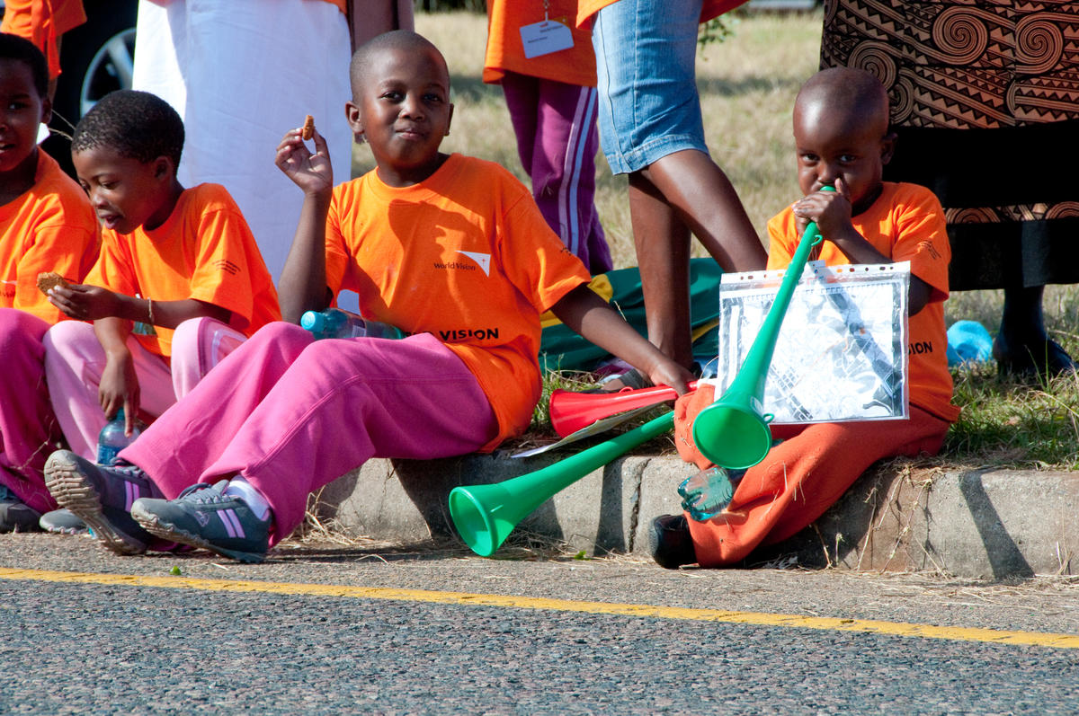 Children at the SA comrades marathon