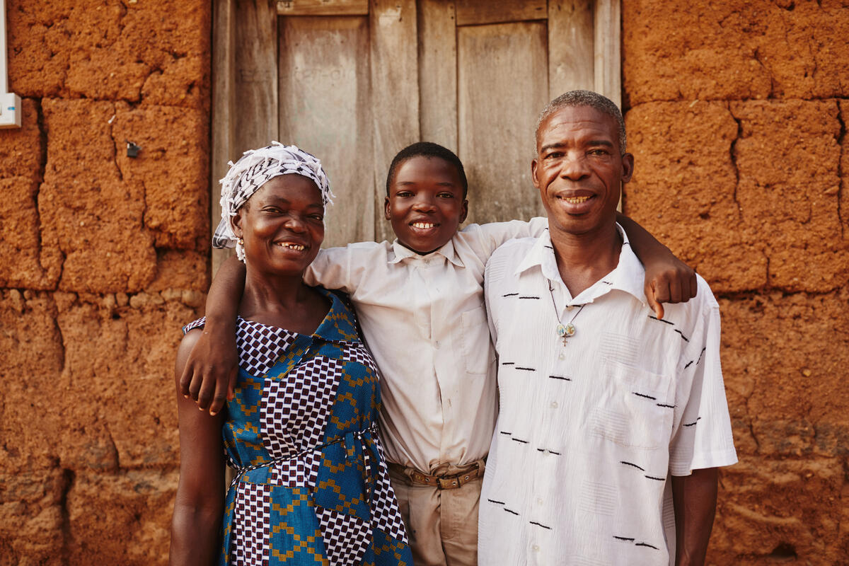 Sponsored child Amenyo with his family