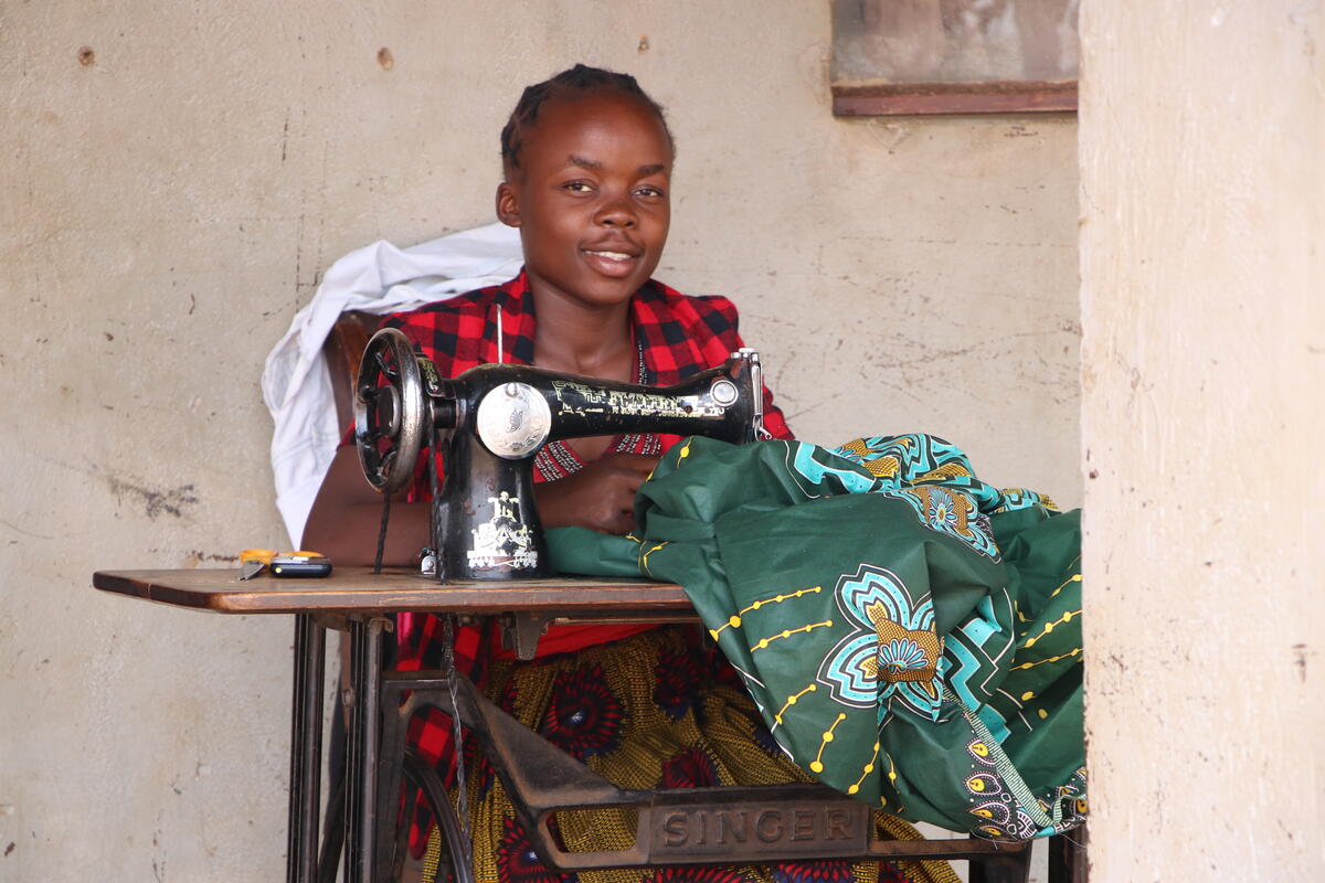 Mwila, 19-year-old sponsored child, can now afford a better future, thanks to her newly acquired sewing skills